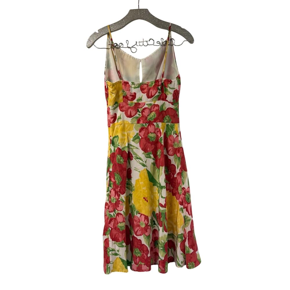 Ann Taylor Loft Silk Floral Dress 0 Strappy Vintage Dainty